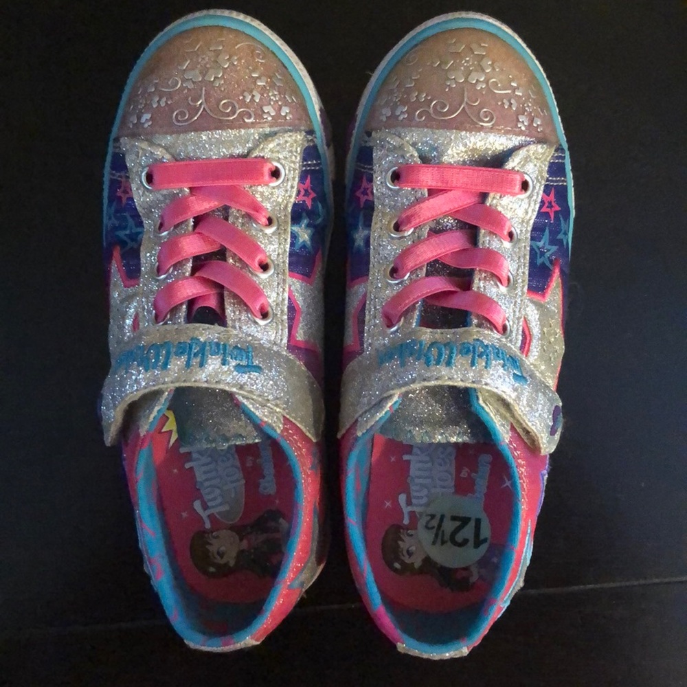 Girls Light Up Skechers Gym Shoes